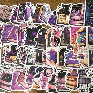 50pc Bookish Witch Halloween Sticker Set 📚✨ Vinyl Bundle